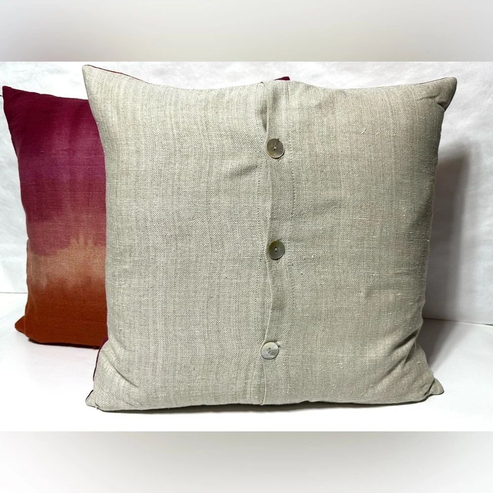 Orange and Pink Ombre Throw Pillows